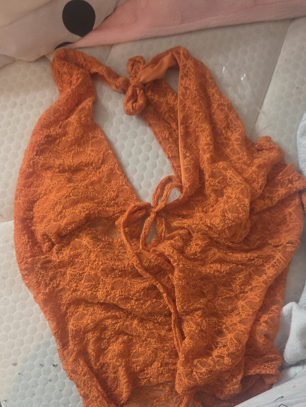 Orange Lace Swim Cover-Up
